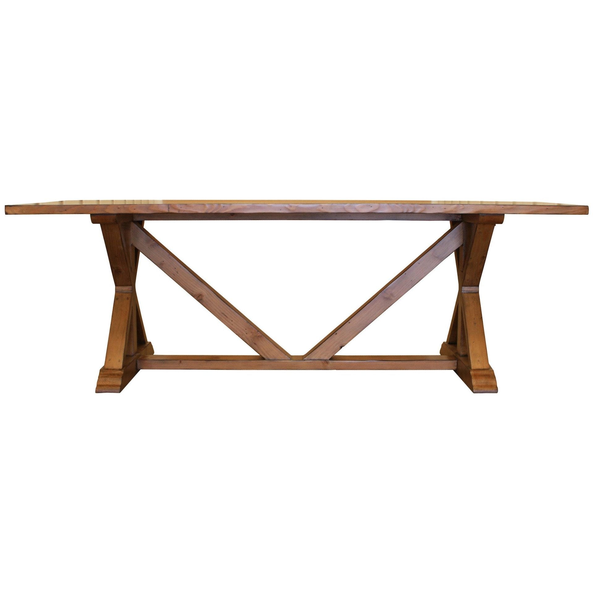 Country Trestle Refectory Dining Table Mortise Tenon