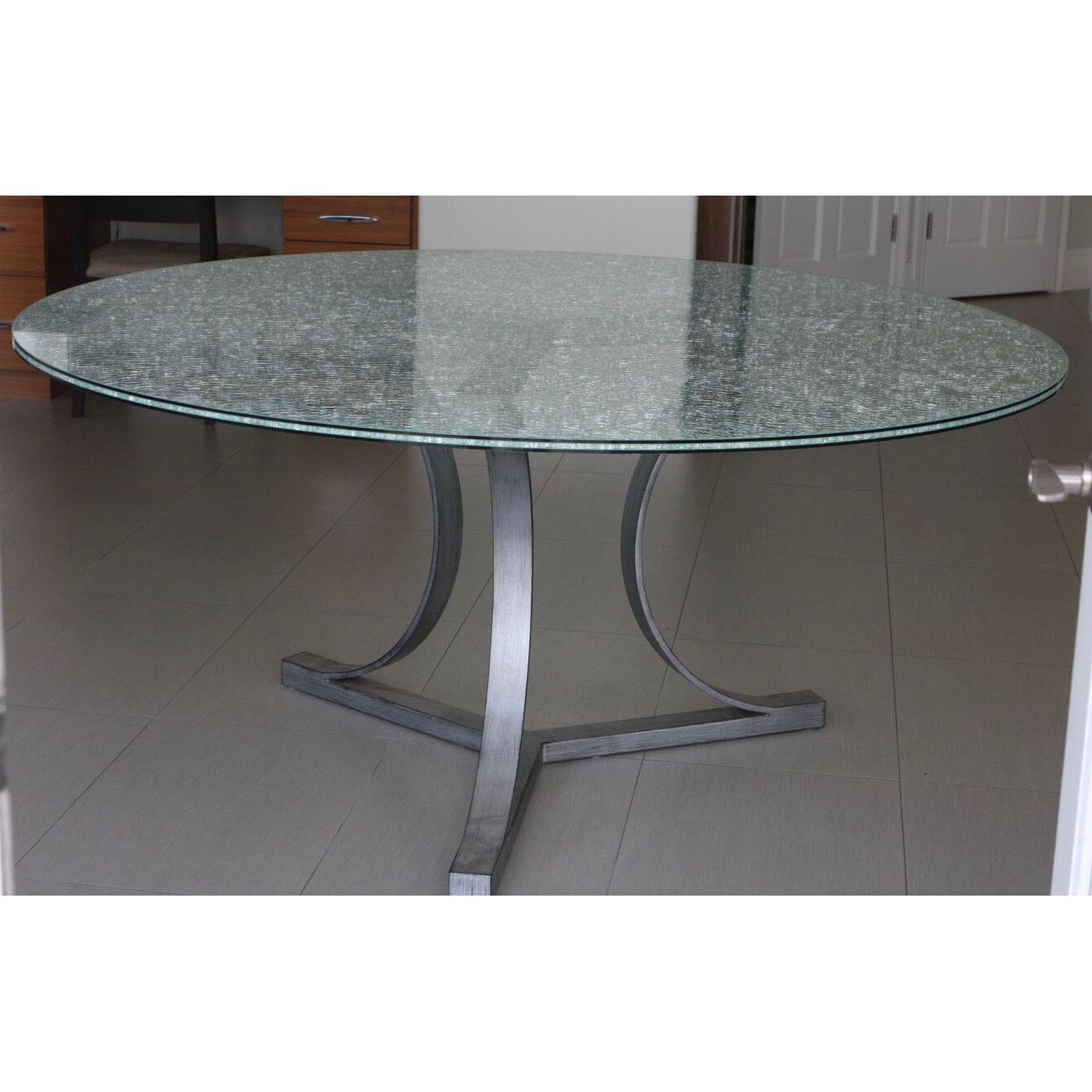 Shattered glass discount dining table set