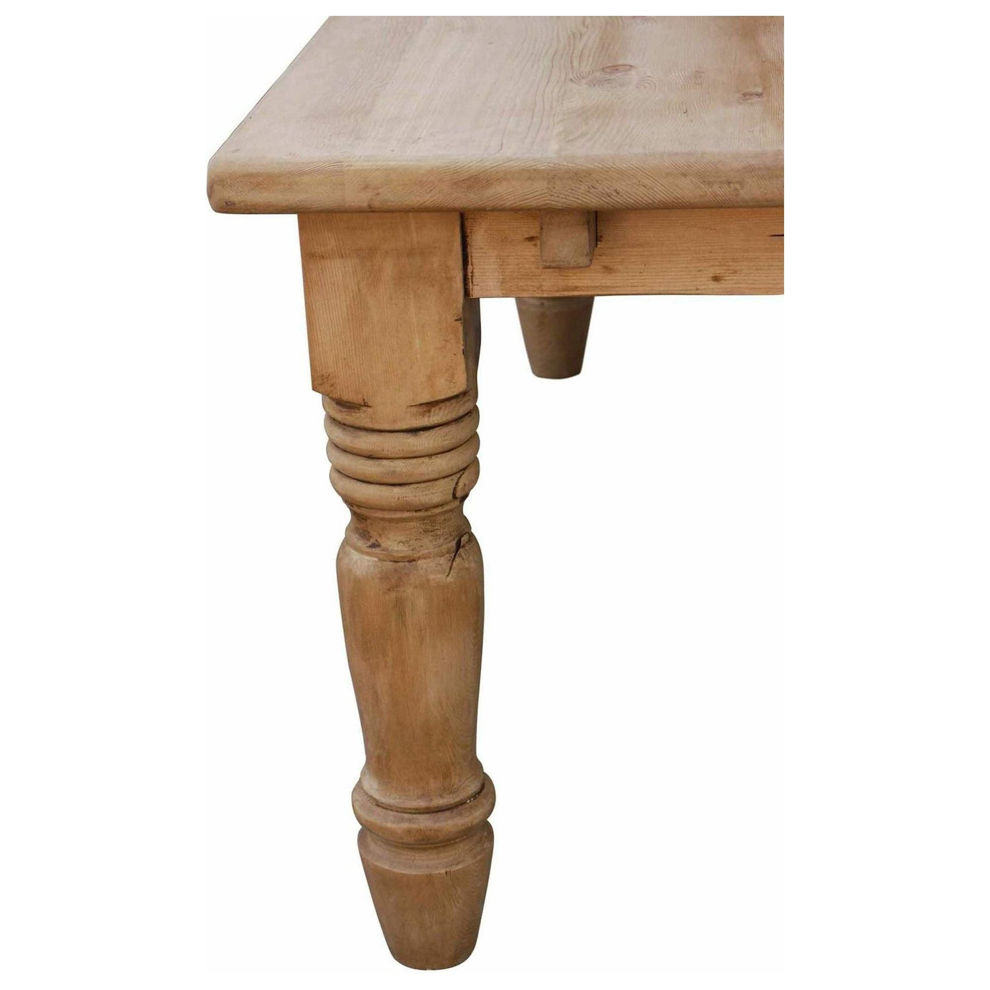 Sienna Reclaimed Wood Turned Leg Dining Table Mortise Tenon   Large Turned Leg Table 